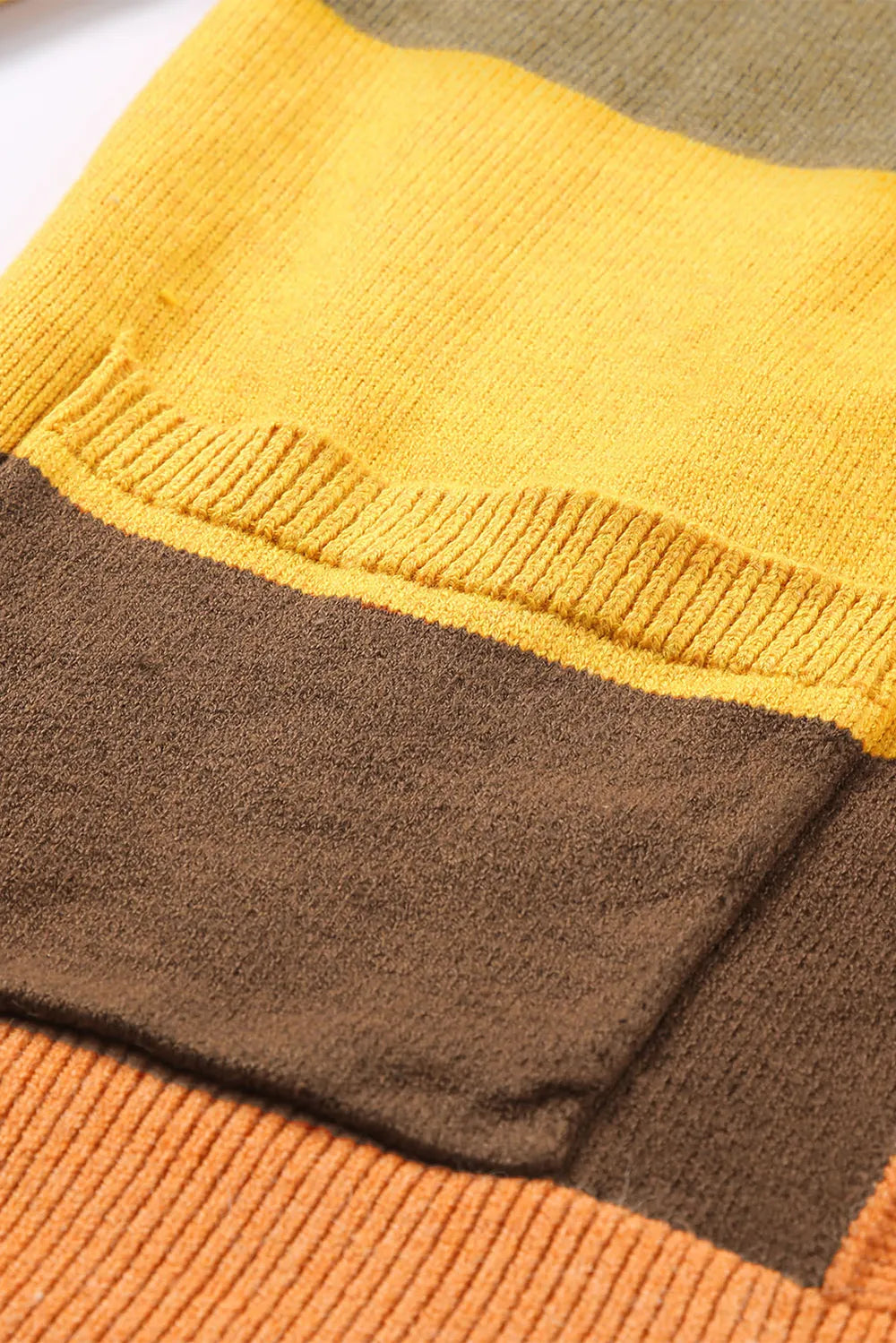 Sarah Express Women's Open Front Color Block Cardigan - Striped Knit Sweater