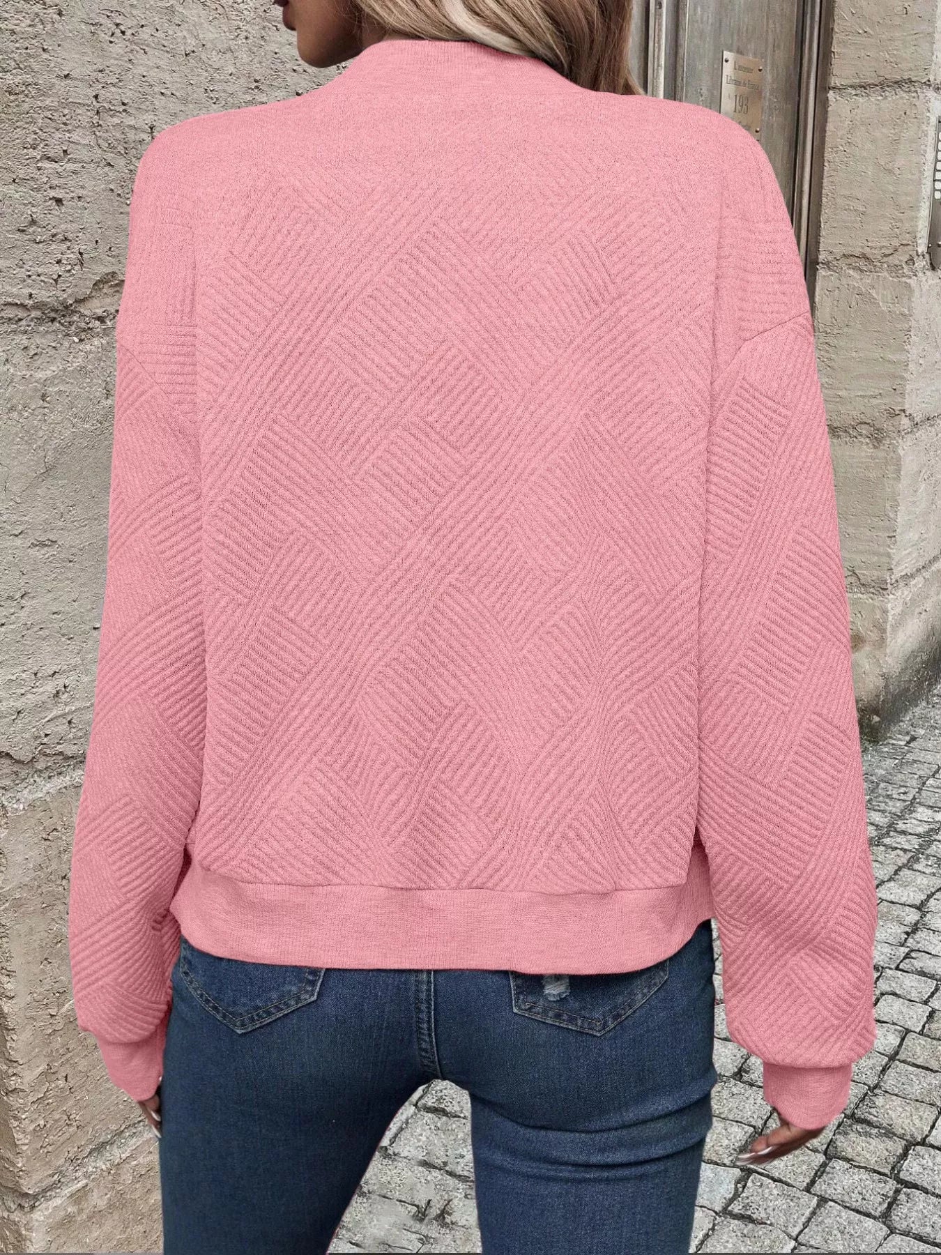 Sarah Express Women's Textured Knit Zip-Up Jacket Plus Size