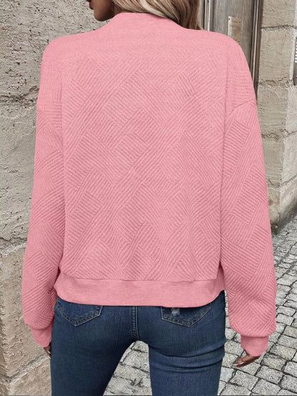 Sarah Express Women's Textured Knit Zip-Up Jacket Plus Size