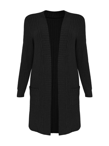 Sarah Express Women's Ribbed Knit Open Front Cardigan