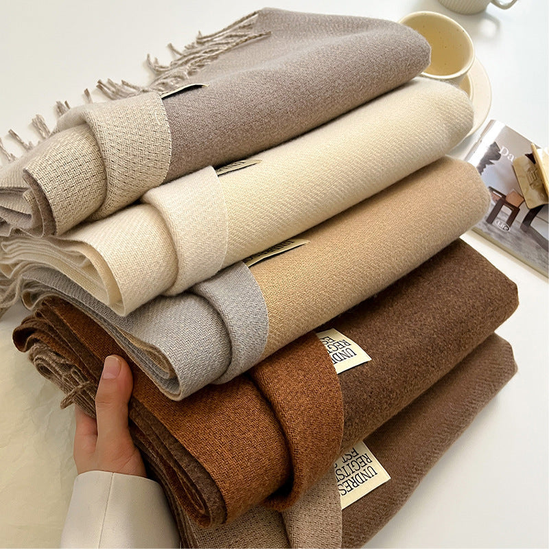 Sarah Express Women's Double-Sided Cashmere-Feel Scarf Winter Warm Oversized Wrap Fall Winter Casual