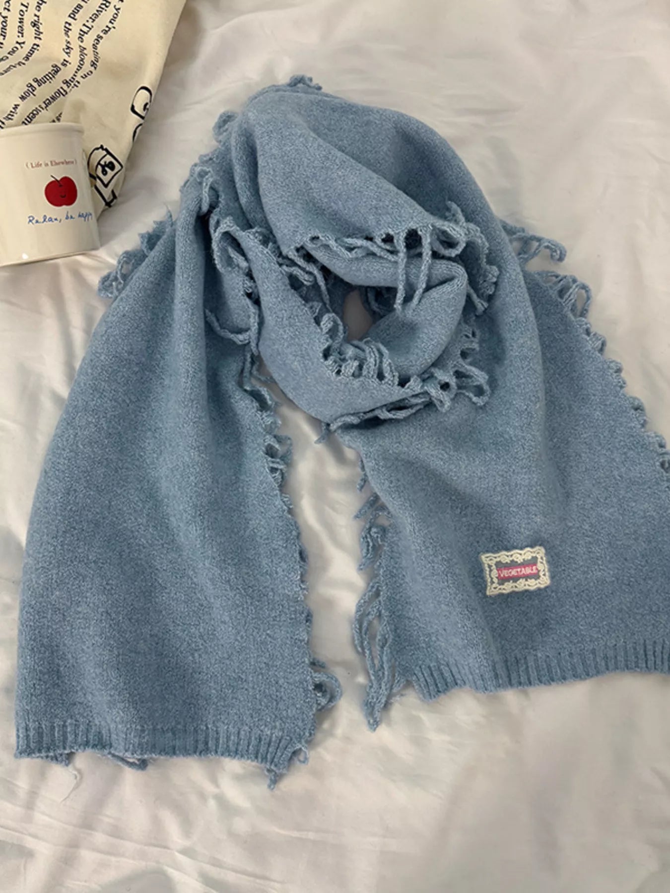 Sarah Express Women's Knitted Fringe Scarf - Soft Polyester Winter Wrap