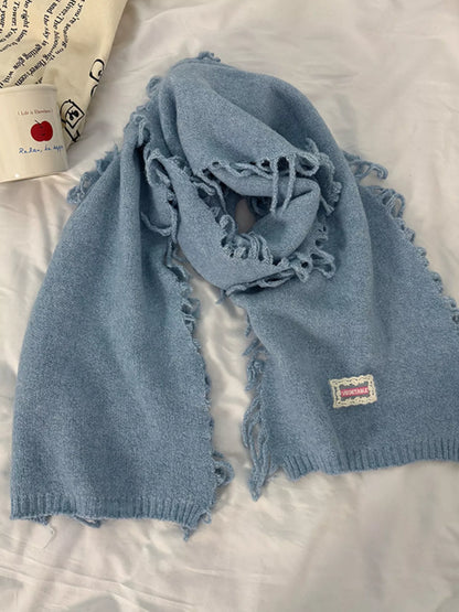 Sarah Express Women's Knitted Fringe Scarf - Soft Polyester Winter Wrap