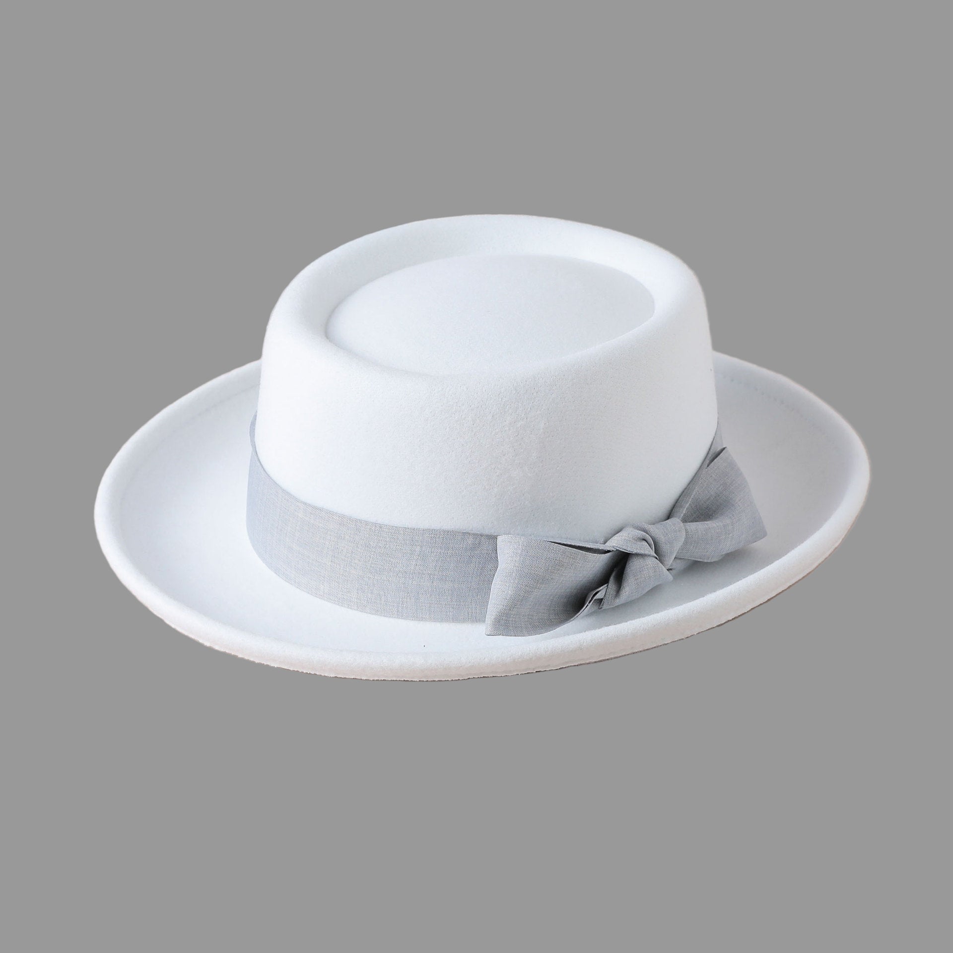 Sarah Express Vintage Flat Top Hat with Bow British Retro Style Women's Fall Winter Cap