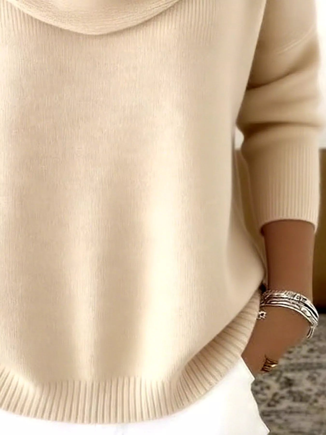 Sarah Express Women's Cowl Neck Solid Color Sweater Plus Size