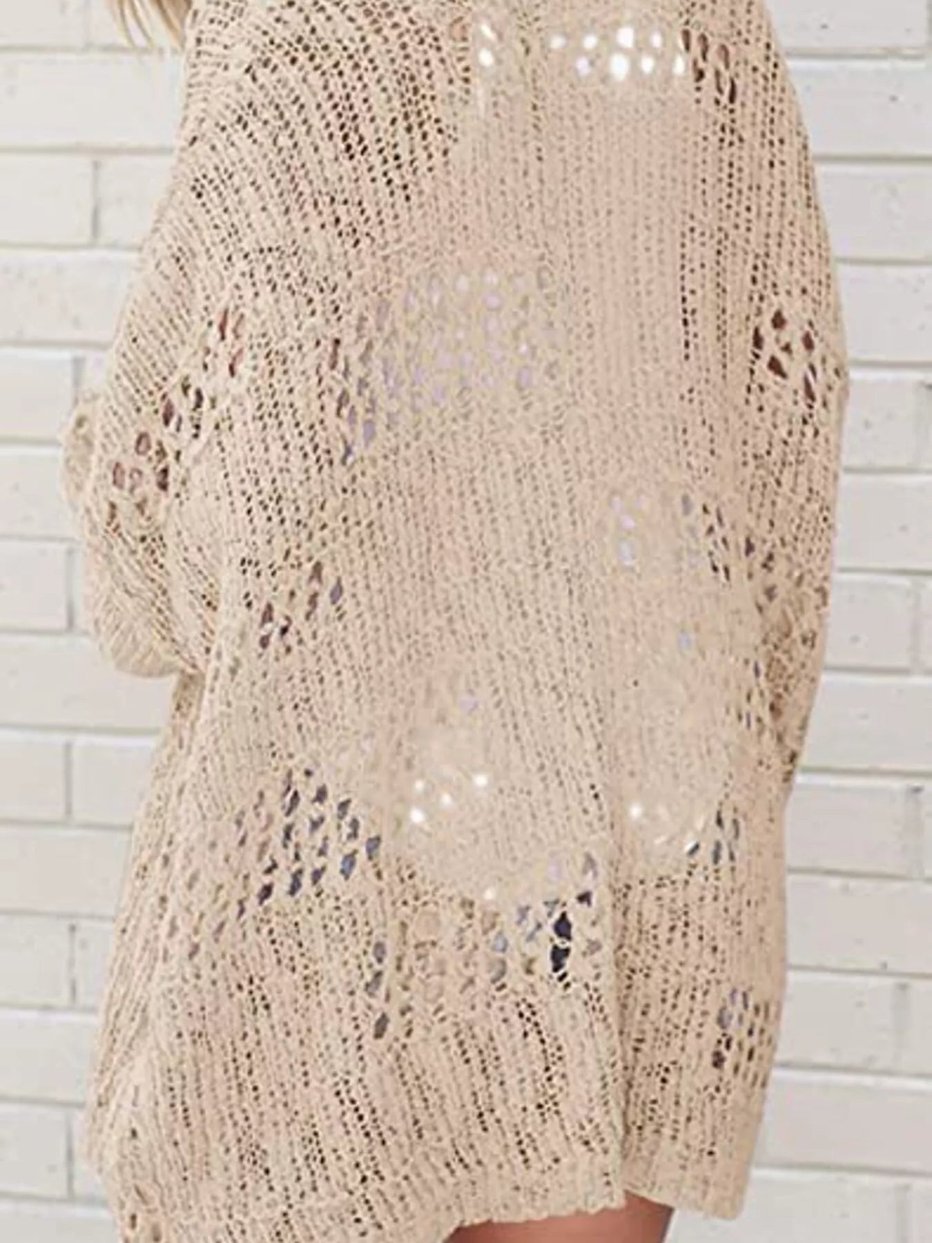 Sarah Express Women's Openwork Lightweight Cardigan Plus Size - Breathable Open Front Layering Piece