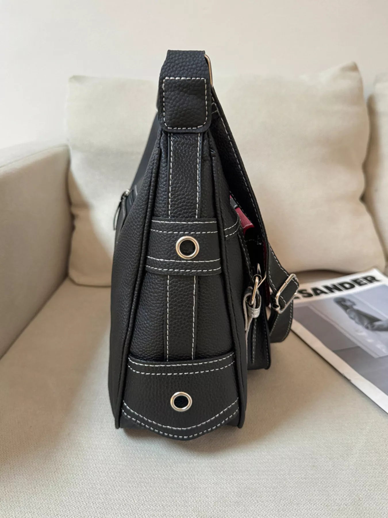 Sarah Express Women's Buckle Decor Flap Crossbody Bag