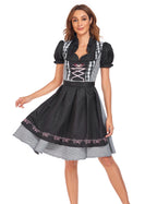 Sarah Express Women's Oktoberfest Dirndl Costume Bavarian Dress with Apron and Ribbon