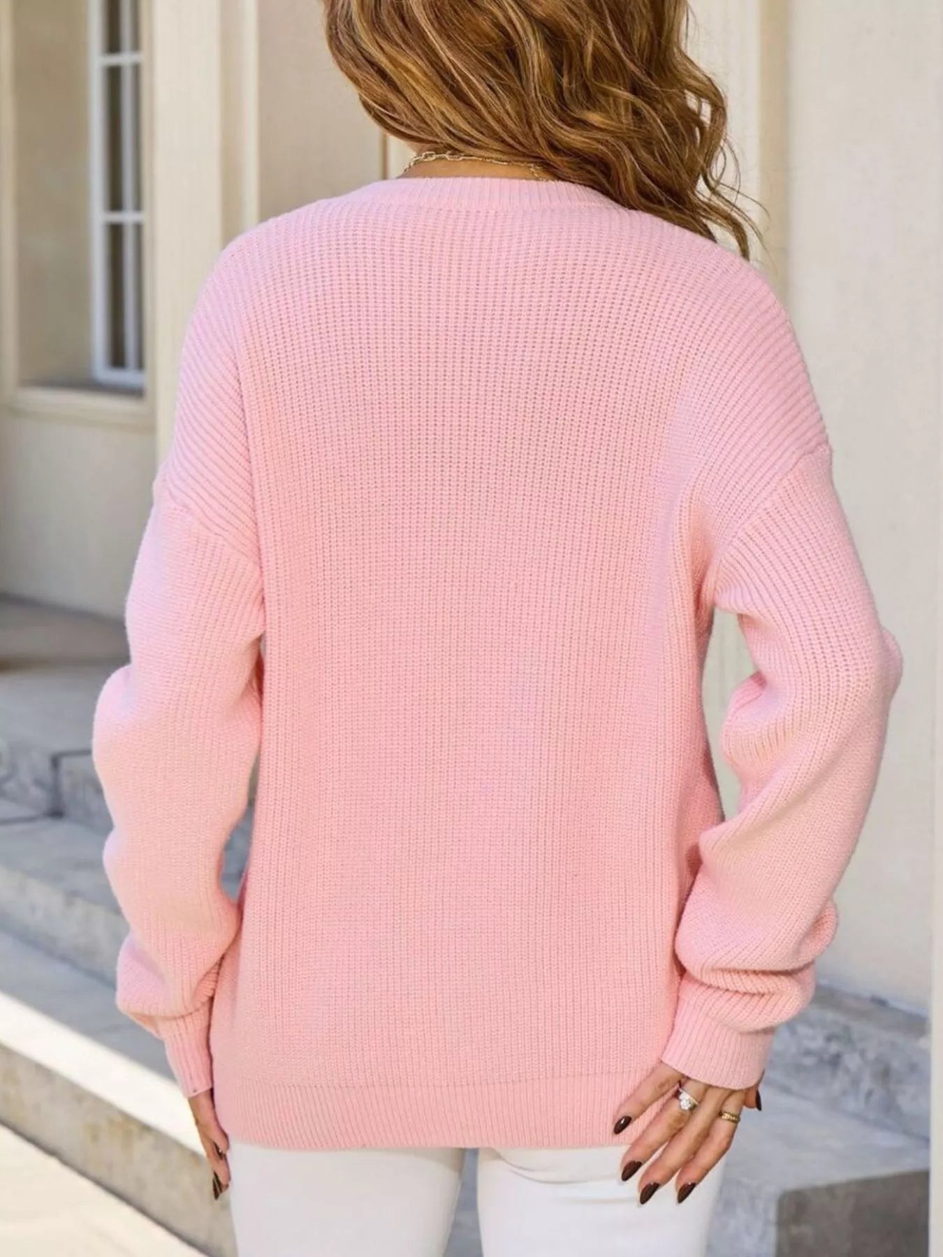 Sarah Express Women's Ribbed Knit Bow-Tie Cardigan - Premium Button-Up Sweater