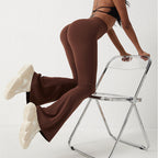 Sarah Express High Waist Wide Leg Fitness Pants Sculpting Nylon Blend