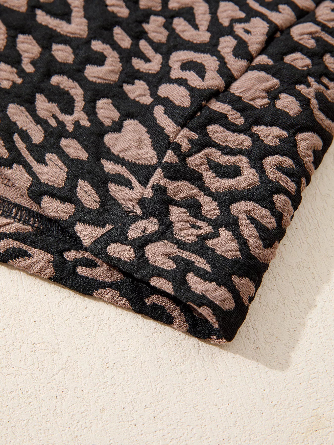 Sarah Express Women's Leopard Print Bubble Sleeve Shift Mini Dress