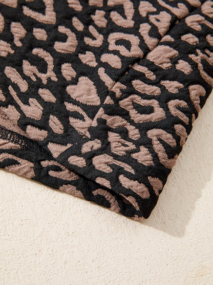 Sarah Express Women's Leopard Print Bubble Sleeve Shift Mini Dress