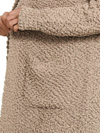 Sarah Express women’s cozy popcorn sweater cardigan with long sleeves and front pockets.
