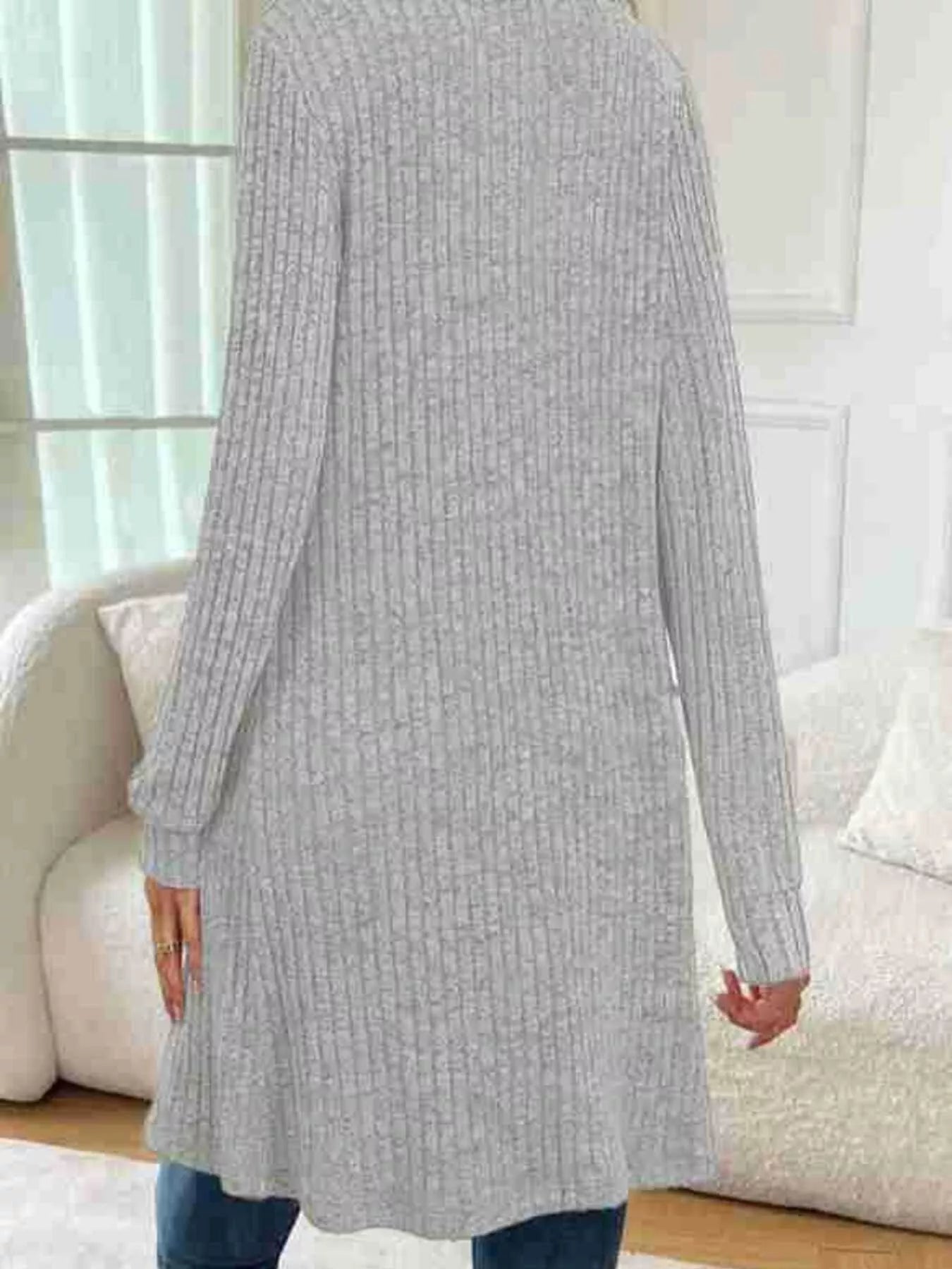 Sarah Express Women's Ribbed Knit Open Front Cardigan