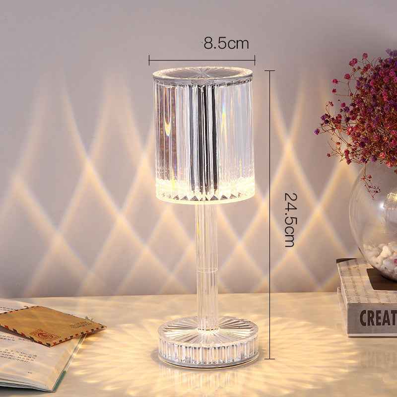 Sarah Express Crystal Diamond Table Lamp - Touch Dimmable LED Night Light for Bedroom Transparent USB