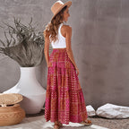 Sarah Express Women's High Waist Printed Maxi Dress Loose Fit Casual