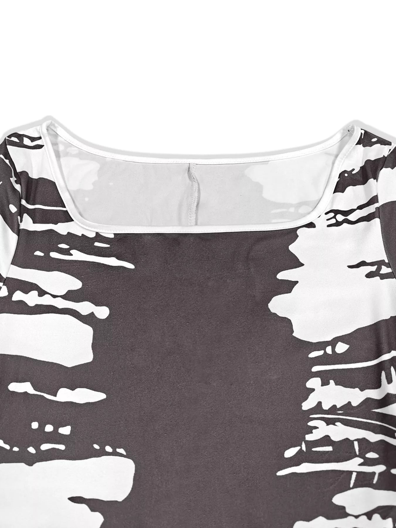 Sarah Express Women's Plus Size Square Neck Short Sleeve Dress