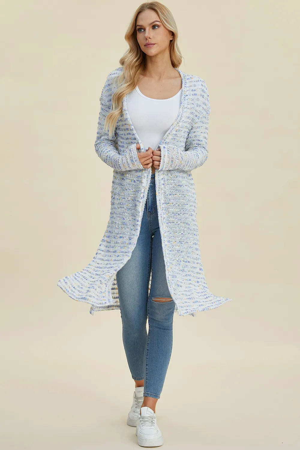 Sarah Express Women’s Plus Size Open Front Longline Cardigan Sweater
