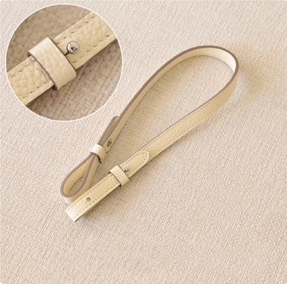 Sarah Express Genuine Leather Bag Strap Replacement – Adjustable Spaghetti Shoulder Strap with Gold & Silver Stud Detail Cream white with silver