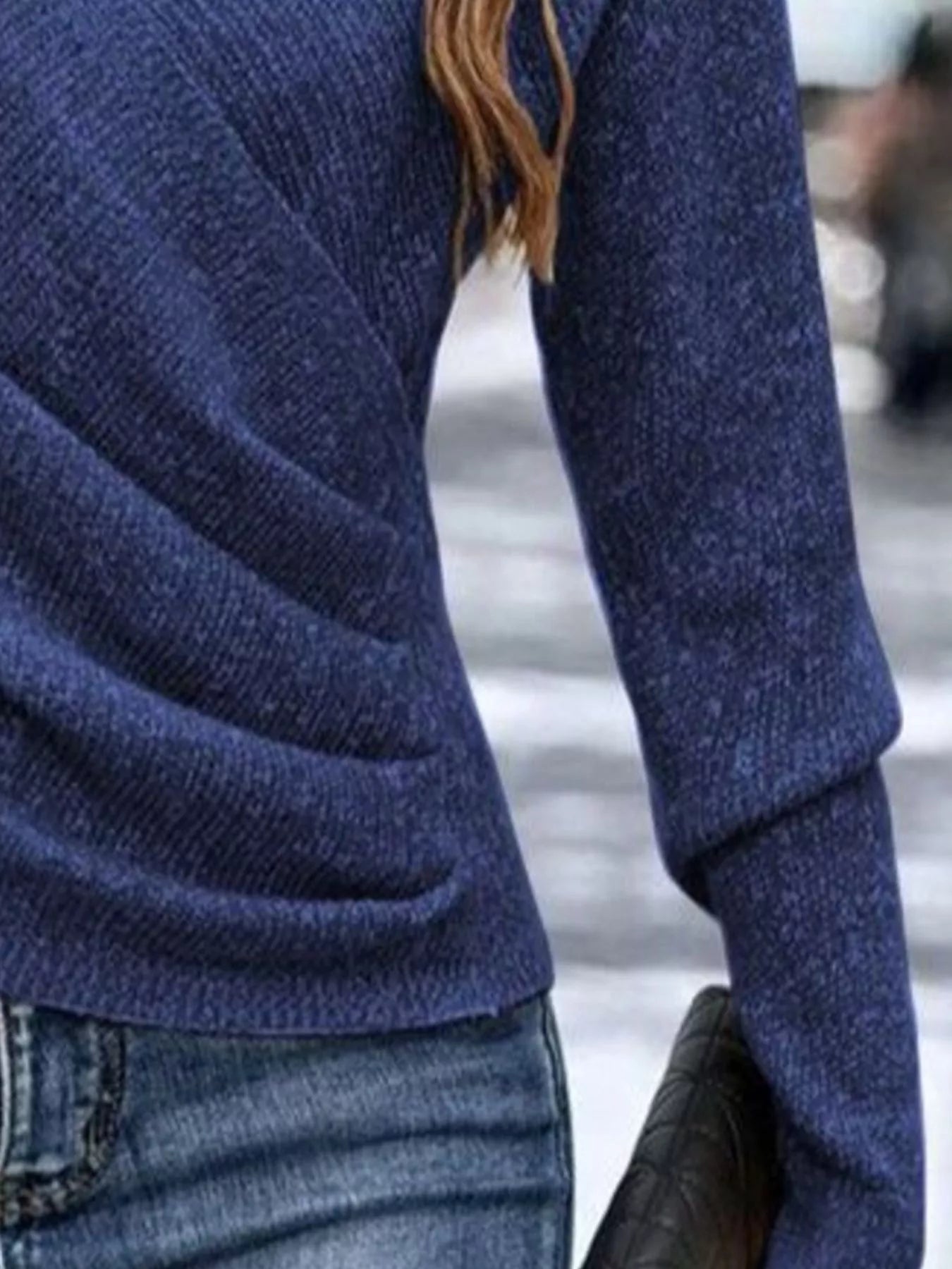 Sarah Express Women's Surplice Long Sleeve Knit Top