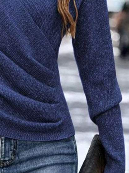 Sarah Express Women's Surplice Long Sleeve Knit Top