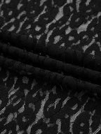 Sarah Express Women's Leopard Pattern Sheer Mesh Long Sleeve Top