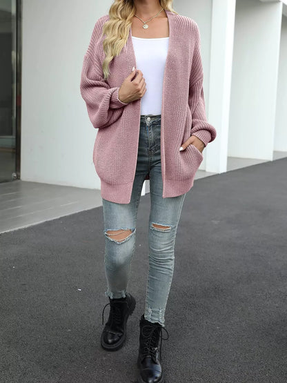 Sarah Express Women's Chunky Knit Open Front Cardigan Plus Size