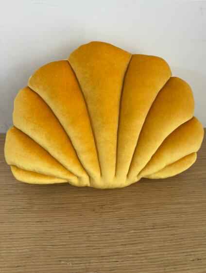 Sarah Express Shell Pillow Cushion - Plush Decorative Throw Pillow for Sofa Bed Home Decor Yellow