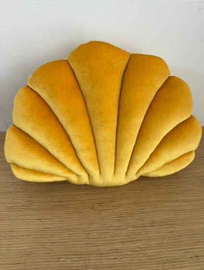 Sarah Express Shell Pillow Cushion - Plush Decorative Throw Pillow for Sofa Bed Home Decor Yellow