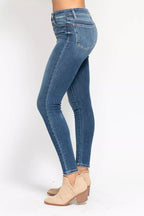 Sarah Express Women’s Plus Size High Rise Button Fly Skinny Jeans
