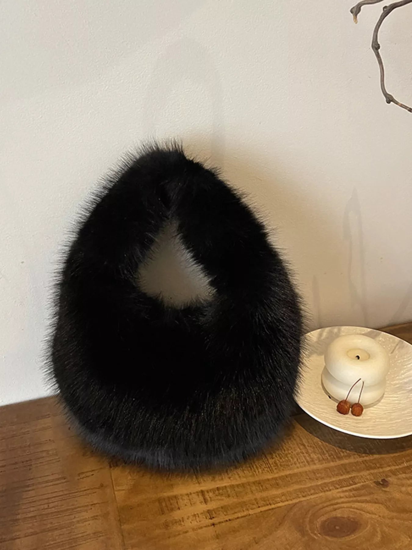 Sarah Express Women's Fluffy Solid Color Mini Handbag