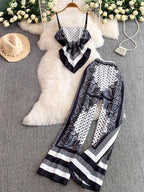 Sarah Express Women's Tie Back Printed Cami and Pants Set - Two Piece Outfit