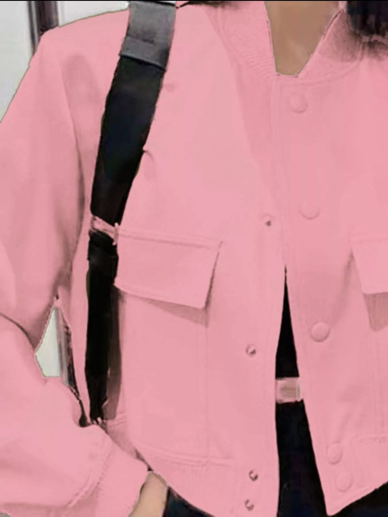 Sarah Express Women's Snap Down Long Sleeve Jacket Plus Size