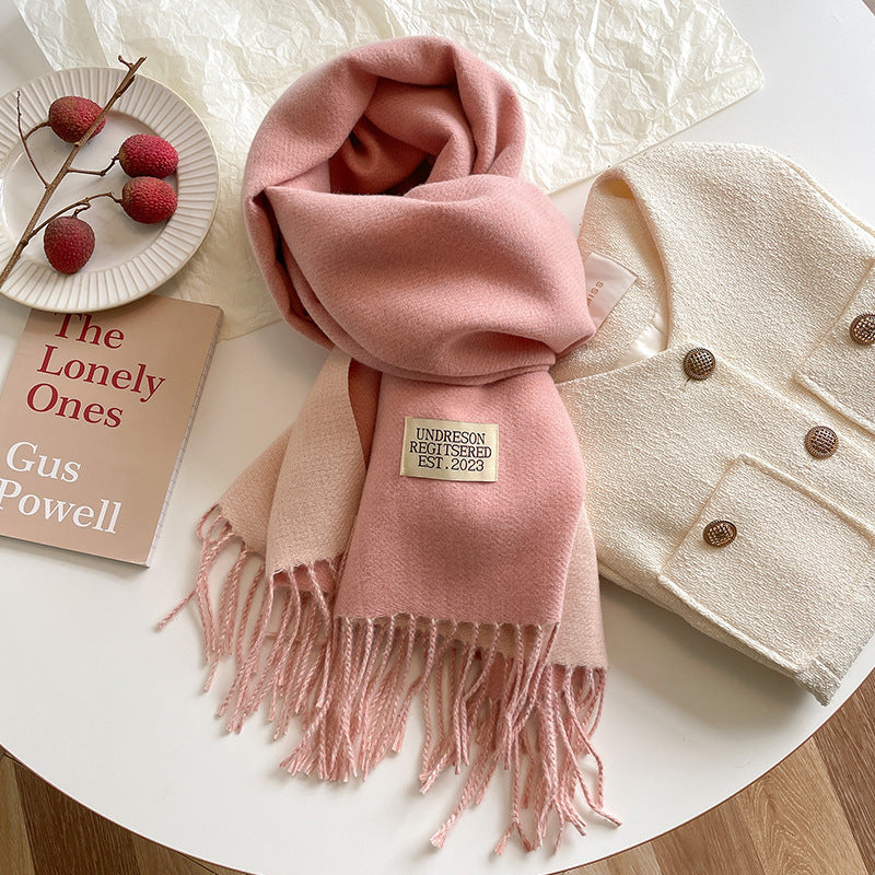 Sarah Express Women's Double-Sided Cashmere-Feel Scarf Winter Warm Oversized Wrap Fall Winter Casual