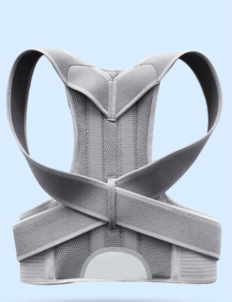 Sarah Express Adjustable Back Posture Corrector Belt - Anti-Humpback Support Brace for Men & Women Gray