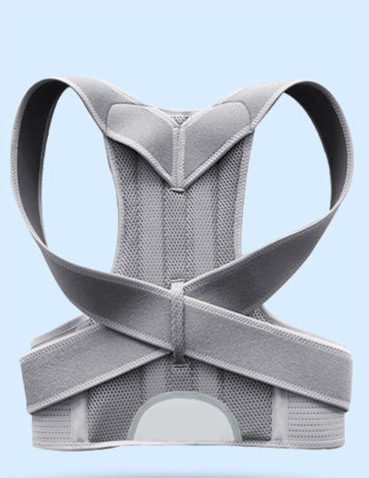 Sarah Express Adjustable Back Posture Corrector Belt - Anti-Humpback Support Brace for Men & Women Gray