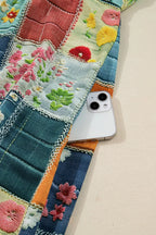 Sarah Express Women's Floral Checkered V-Neck Dress