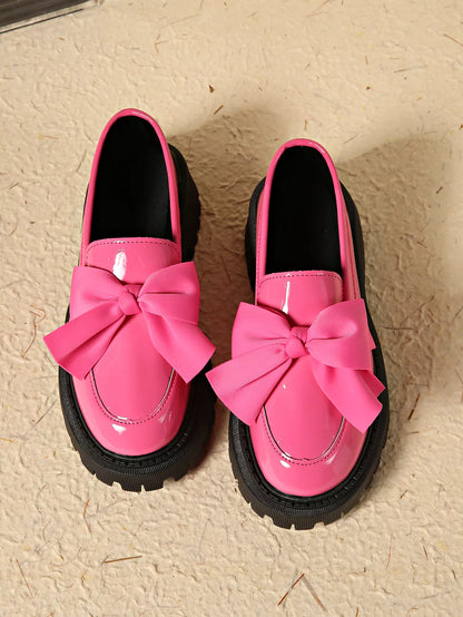 Sarah Express Women's Bow Decor Round Toe Loafers