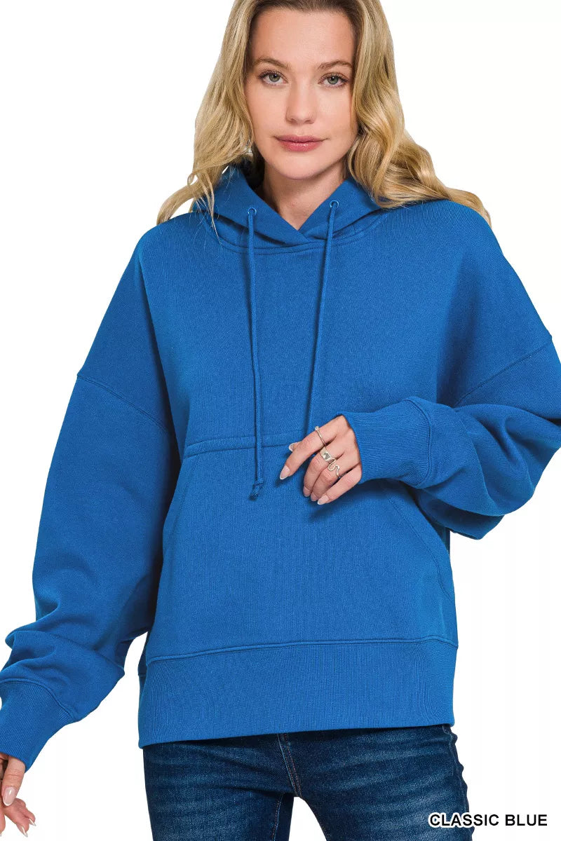 Sarah Express Women's Oversized Fleece Kangaroo Pocket Hoodie CLASSIC BLUE