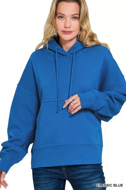 Sarah Express Women's Oversized Fleece Kangaroo Pocket Hoodie CLASSIC BLUE
