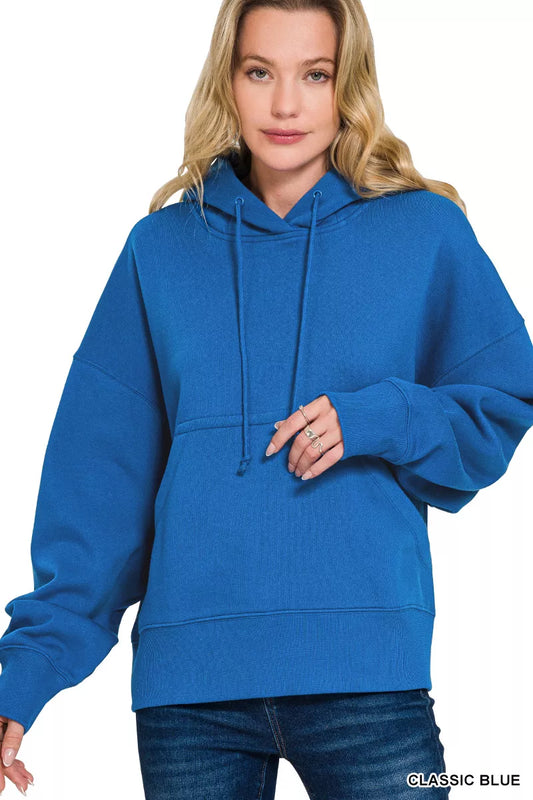 Sarah Express Women's Oversized Fleece Kangaroo Pocket Hoodie CLASSIC BLUE