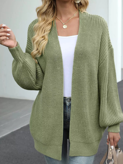 Sarah Express Women's Chunky Knit Open Front Cardigan Plus Size