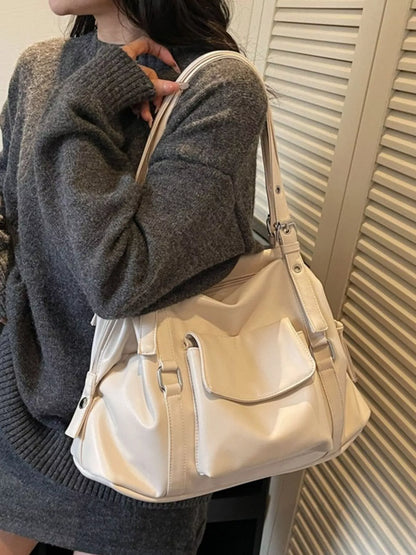 Sarah Express Large Multi Pocket Handbag - PU Leather Tote Bag with Organizer Compartments