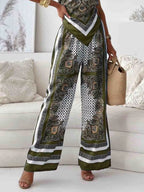 Sarah Express Women's Tie Back Printed Cami and Pants Set - Two Piece Outfit