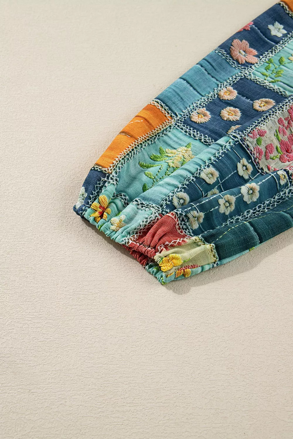 Sarah Express Women's Floral Checkered V-Neck Dress