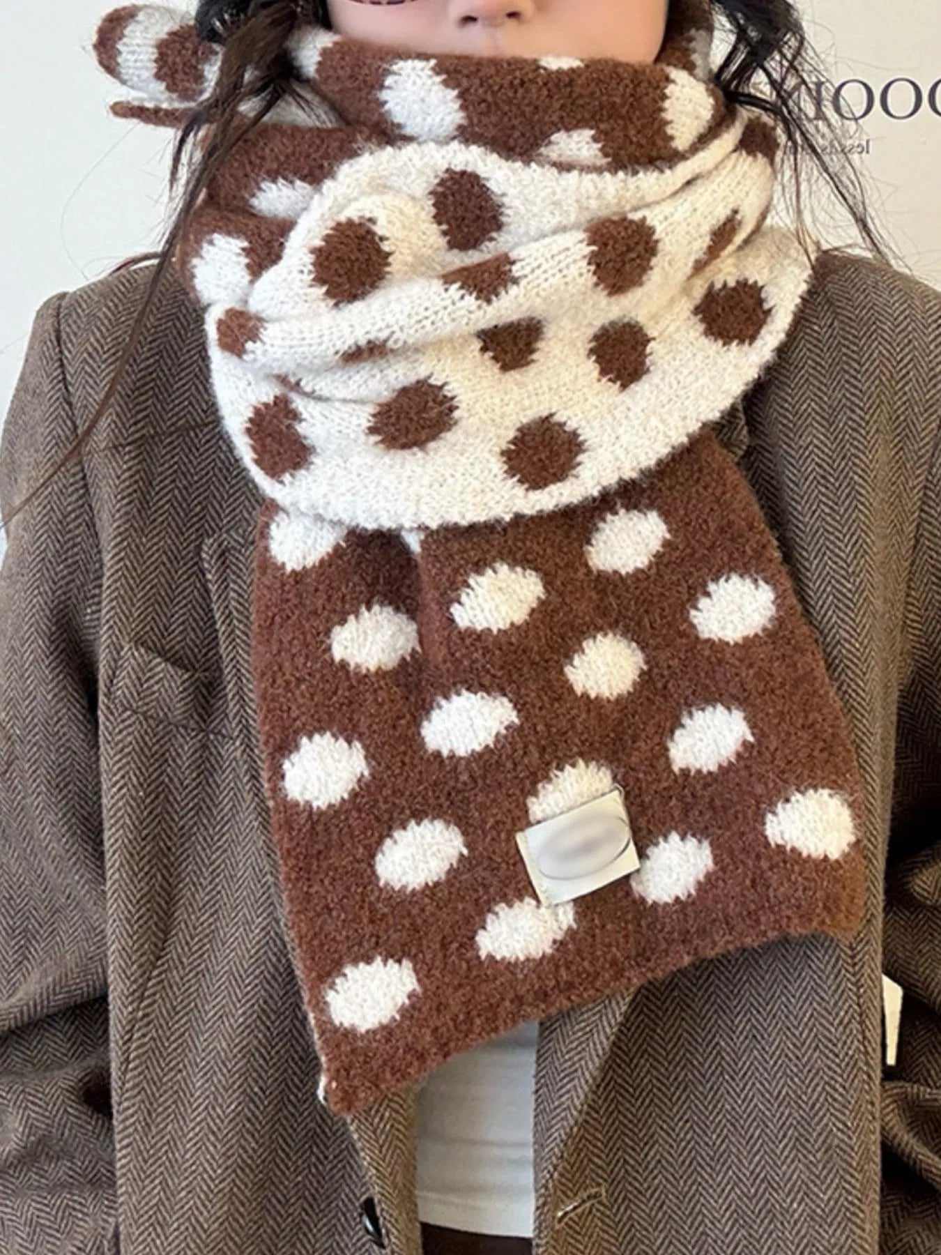 Sarah Express Women's Polka Dot Knitted Scarf