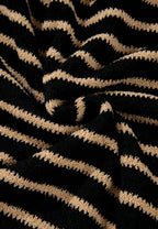 Sarah Express Women's Stripe Drop Shoulder Round Neck Sweater