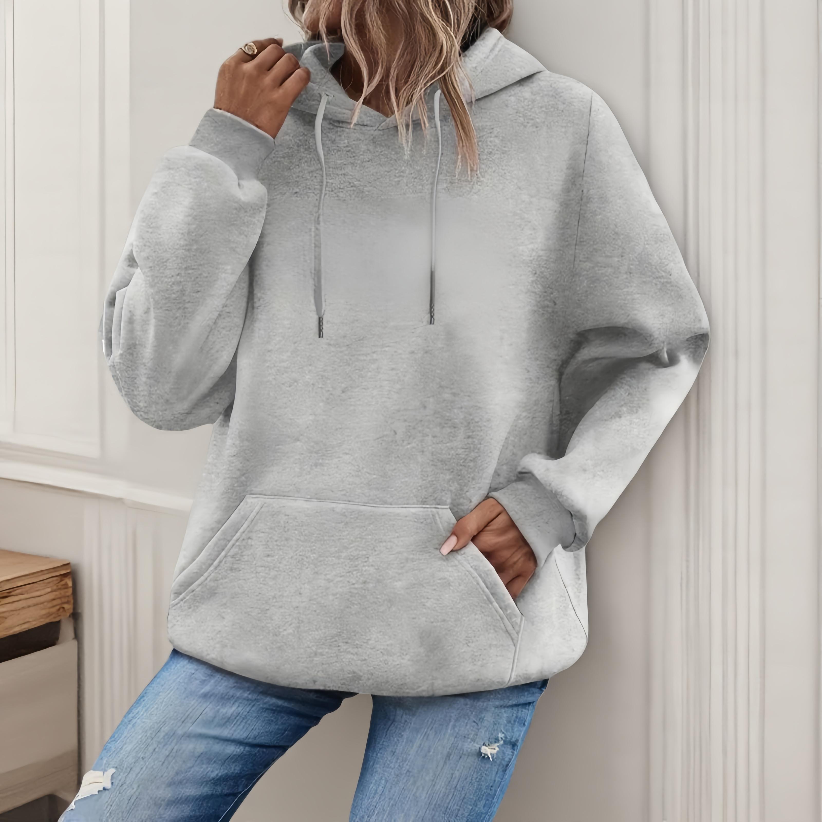 Sarah Express Women's Loose Fit Pullover Hoodie Long Sleeve Casual Sweatshirt