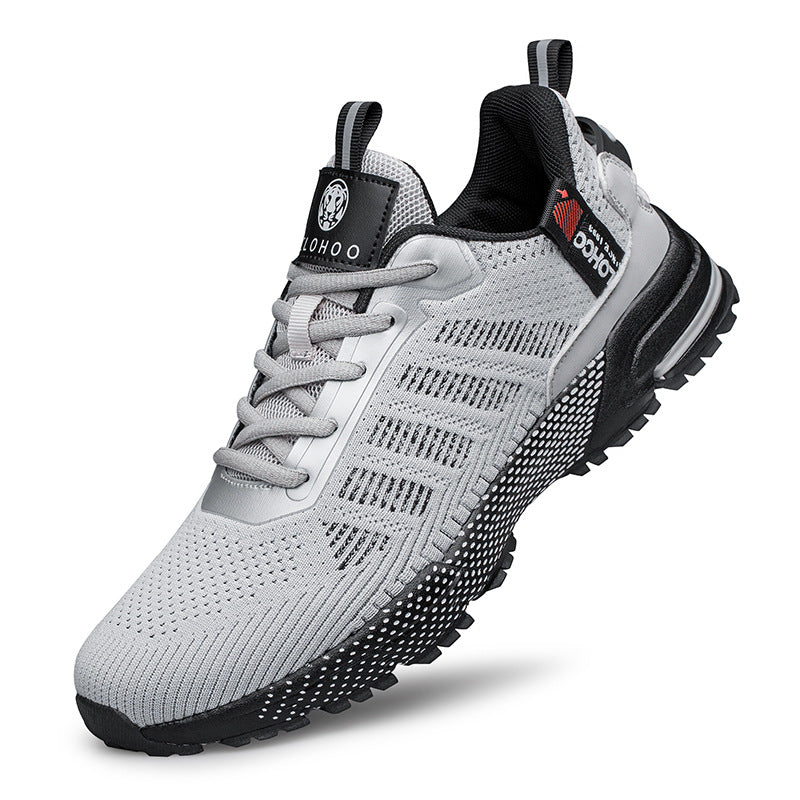 Sarah Express Breathable Mesh Athletic Sneakers for Men - Korean Style Casual Sports Shoes Light Gray