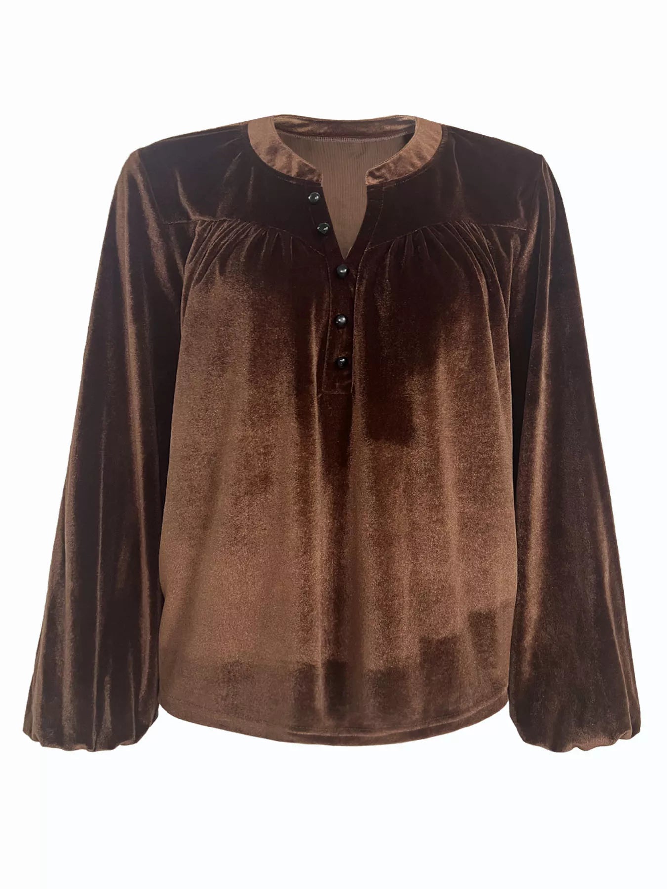Sarah Express Women's Velvet Balloon Sleeve Blouse